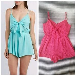 Charlotte Russe sleeveless tie-front romper